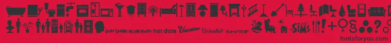 Simbats Font – Black Fonts on Red Background