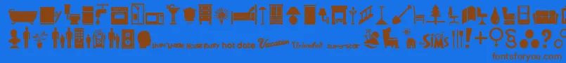 Simbats Font – Brown Fonts on Blue Background