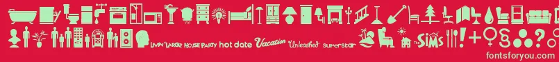 Simbats Font – Green Fonts on Red Background