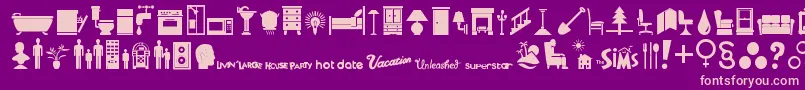 Simbats Font – Pink Fonts on Purple Background
