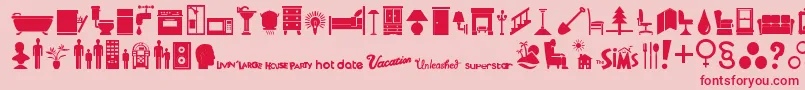 Simbats Font – Red Fonts on Pink Background