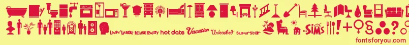 Simbats Font – Red Fonts on Yellow Background
