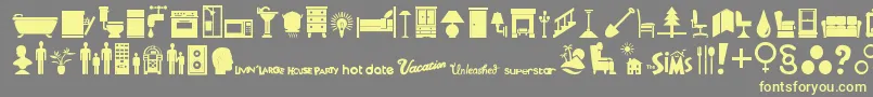 Simbats Font – Yellow Fonts on Gray Background