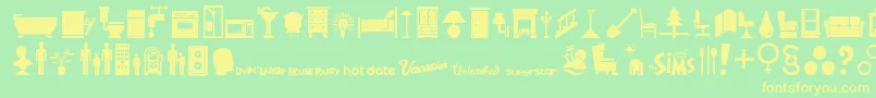 Simbats Font – Yellow Fonts on Green Background