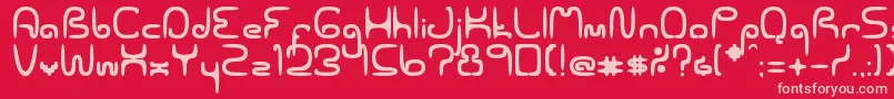 Spaceworm02Erc2006 Font – Pink Fonts on Red Background