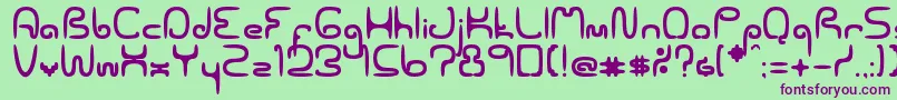 Spaceworm02Erc2006 Font – Purple Fonts on Green Background