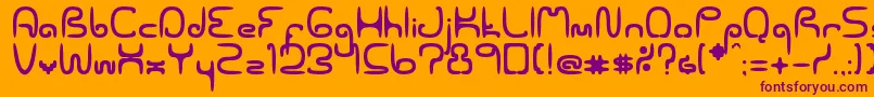 Spaceworm02Erc2006 Font – Purple Fonts on Orange Background