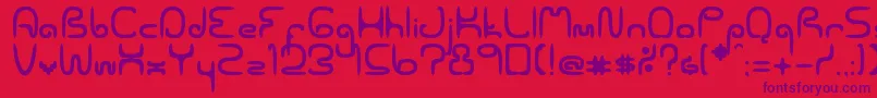 Spaceworm02Erc2006 Font – Purple Fonts on Red Background