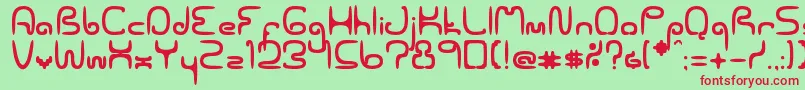 Spaceworm02Erc2006 Font – Red Fonts on Green Background