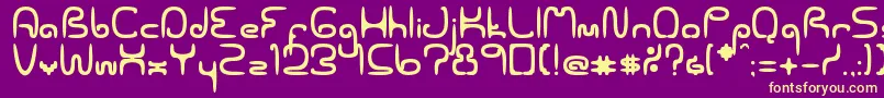 Spaceworm02Erc2006 Font – Yellow Fonts on Purple Background