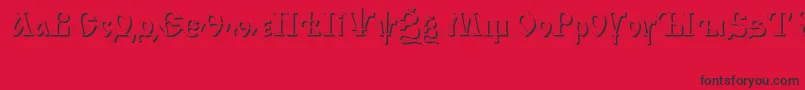 IzhitsashadowcttRegular-fontti – mustat fontit punaisella taustalla
