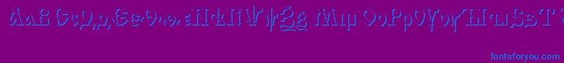 IzhitsashadowcttRegular Font – Blue Fonts on Purple Background