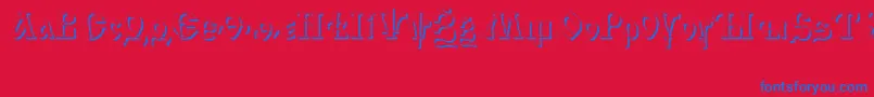 フォントIzhitsashadowcttRegular – 赤い背景に青い文字