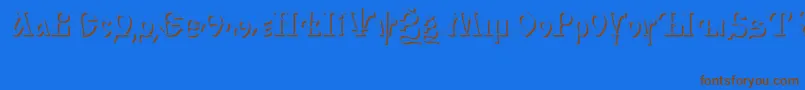 Шрифт IzhitsashadowcttRegular – коричневые шрифты на синем фоне