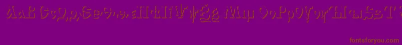 Шрифт IzhitsashadowcttRegular – коричневые шрифты на фиолетовом фоне