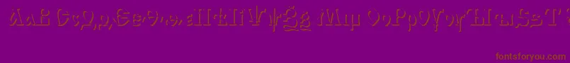 IzhitsashadowcttRegular-Schriftart – Braune Schriften auf violettem Hintergrund