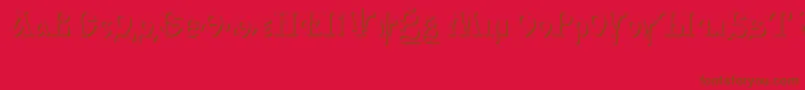 Police IzhitsashadowcttRegular – polices brunes sur fond rouge