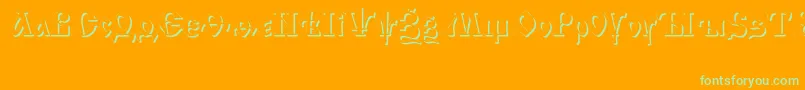 IzhitsashadowcttRegular-fontti – vihreät fontit oranssilla taustalla