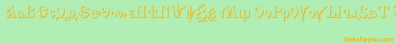 IzhitsashadowcttRegular Font – Orange Fonts on Green Background