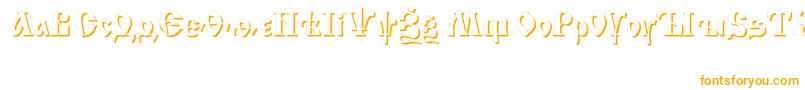 IzhitsashadowcttRegular-Schriftart – Orangefarbene Schriften auf weißem Hintergrund
