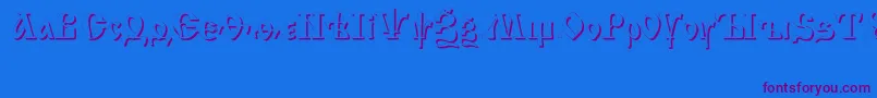 IzhitsashadowcttRegular-Schriftart – Violette Schriften auf blauem Hintergrund