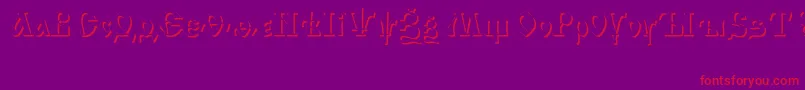 IzhitsashadowcttRegular Font – Red Fonts on Purple Background