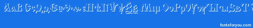 フォントIzhitsashadowcttRegular – 青い背景に白い文字
