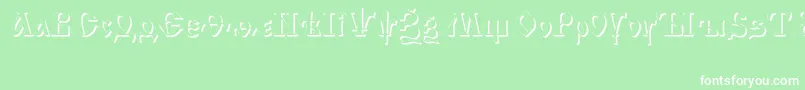 フォントIzhitsashadowcttRegular – 緑の背景に白い文字