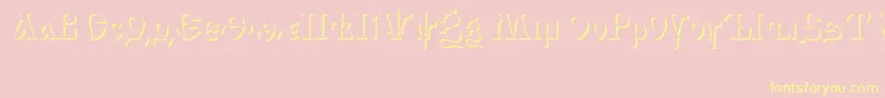 IzhitsashadowcttRegular-Schriftart – Gelbe Schriften auf rosa Hintergrund