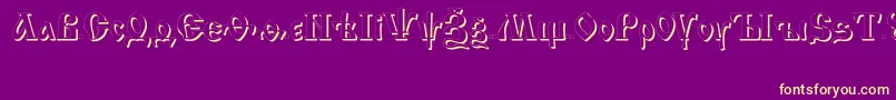 IzhitsashadowcttRegular Font – Yellow Fonts on Purple Background