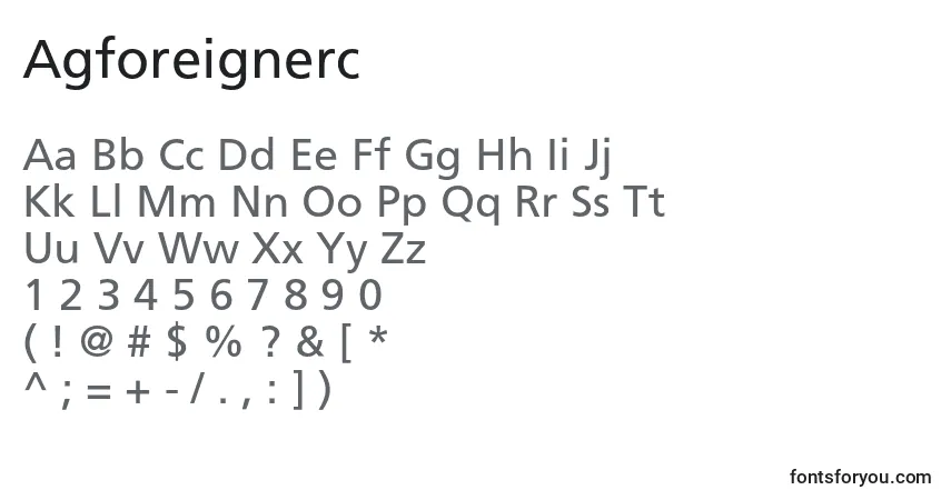 A fonte Agforeignerc – alfabeto, números, caracteres especiais