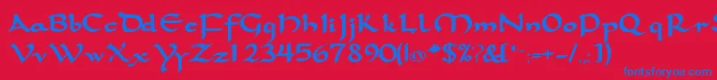 SamovarsskBold Font – Blue Fonts on Red Background