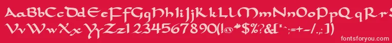 フォントSamovarsskBold – 赤い背景にピンクのフォント
