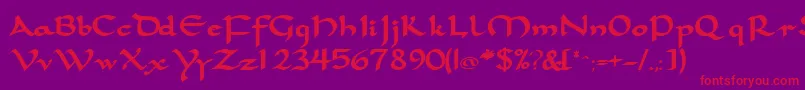 SamovarsskBold-Schriftart – Rote Schriften auf violettem Hintergrund