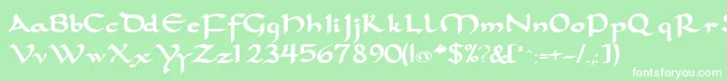 フォントSamovarsskBold – 緑の背景に白い文字