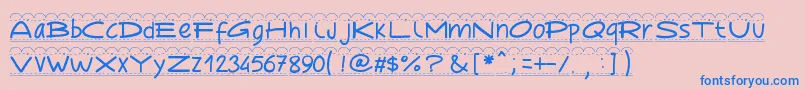 Pwbroderie Font – Blue Fonts on Pink Background
