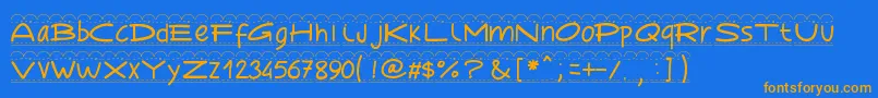 Pwbroderie Font – Orange Fonts on Blue Background