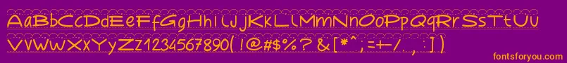 Pwbroderie Font – Orange Fonts on Purple Background