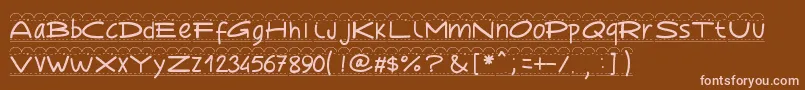 Pwbroderie Font – Pink Fonts on Brown Background