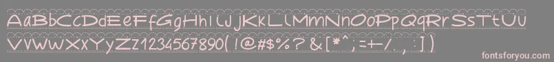 Pwbroderie Font – Pink Fonts on Gray Background