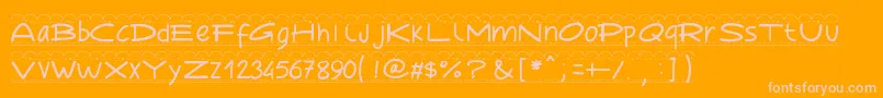 Pwbroderie Font – Pink Fonts on Orange Background