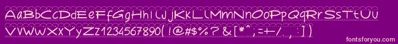 Pwbroderie Font – Pink Fonts on Purple Background