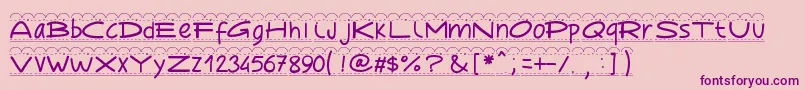 Pwbroderie Font – Purple Fonts on Pink Background
