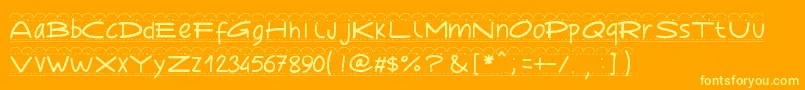 Pwbroderie Font – Yellow Fonts on Orange Background