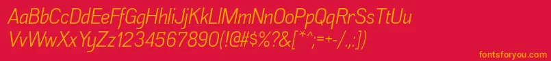 AkazanbkItalic Font – Orange Fonts on Red Background