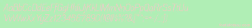 AkazanbkItalic Font – Pink Fonts on Green Background