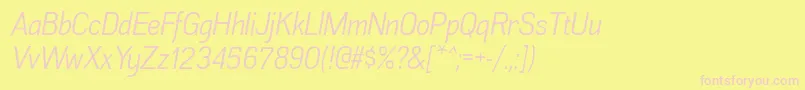 AkazanbkItalic Font – Pink Fonts on Yellow Background