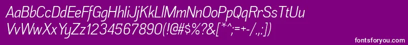 AkazanbkItalic Font – White Fonts on Purple Background