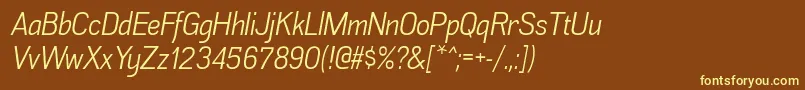 fuente AkazanbkItalic – Fuentes Amarillas Sobre Fondo Marrón