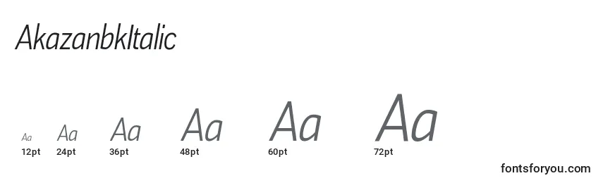 AkazanbkItalic Font Sizes